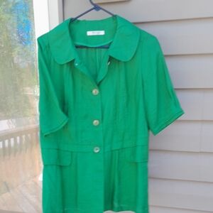 Crocodile Ladies Vintage Green Button Down Shirt Medium